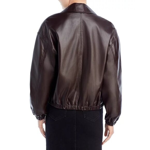 Women's Brown Leather Jacket - Picture 11 of 13
